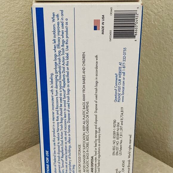 New TOMCAT REPELLANTS DUAL ACTION 13 gallon trash bags , 40 bags - Picture 3 of 5